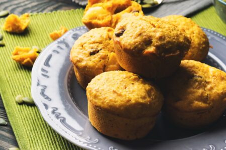 Whole Wheat Pumpkin Raisin Muffins Recipe (Dairy-Free and filled with goodness!)