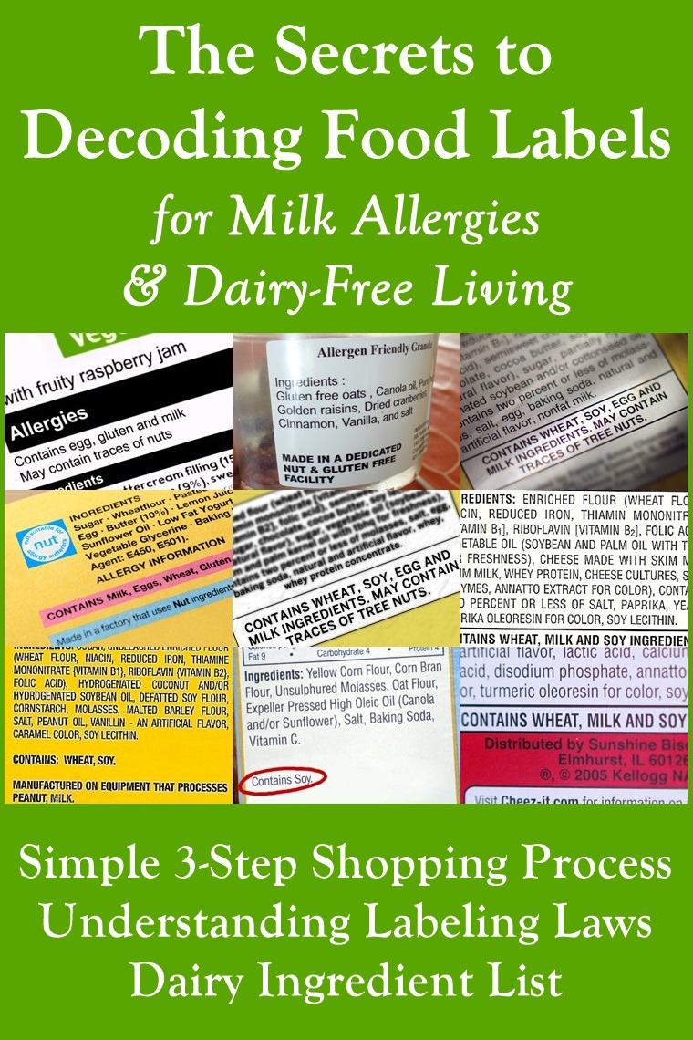 The Secrets to Decoding Food Labels for Milk Allergies and Dairy-Free Living - Dietary Claims Explained, Quick Guide to Food Allergen Labeling Laws, Dairy Ingredient List, and More