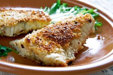 Asian Coconut Crusted Cod Recipe - dairy-free, gluten-free, nut-free, and peanut-free - easy entree that can also suit keto diets.