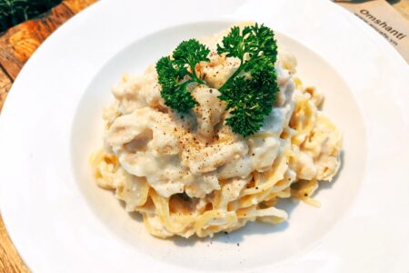 Dairy-Free Creamy Seafood Pasta Recipe (also Nut-Free and Soy-Free)