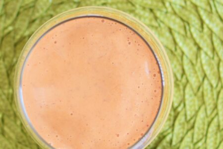Dairy-Free Sunset Smoothie Recipe - like a creamy, fruity, virgin Mai Tai! Also vegan and allergy-friendly.