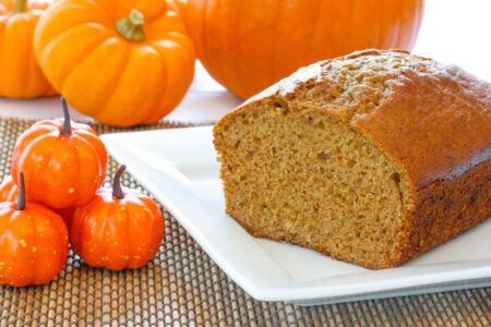 Vegan Oil-Free Pumpkin Bread Recipe with Flaxseed