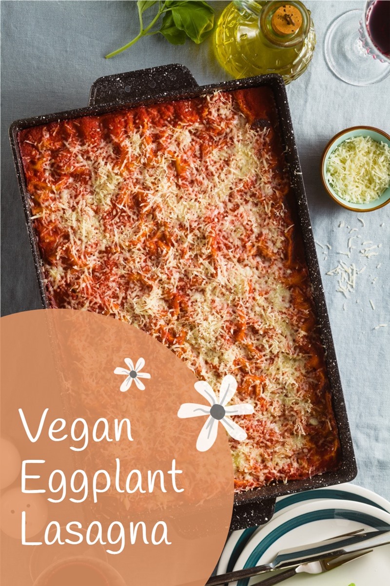 Vegan Eggplant Lasagna Recipe made with Spinach and Tofu! Dairy-free, optionally gluten-free, nut-free
