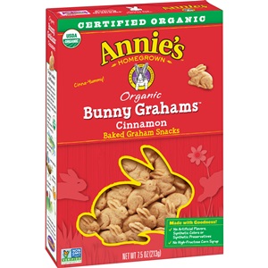 Annie's Organic Bunny Grahams Review - details on ingredients, allergens, nutrition and more! Pictured: Cinnamon