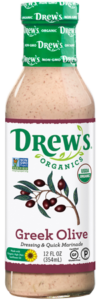 Drew's Organic Dressings Reviews and Info - Dairy-Free Varieties. All gluten-free, with paleo, keto, low sugar, and vegan options. Includes creamy garlic and peppercorn, rich Greek olive, and more.