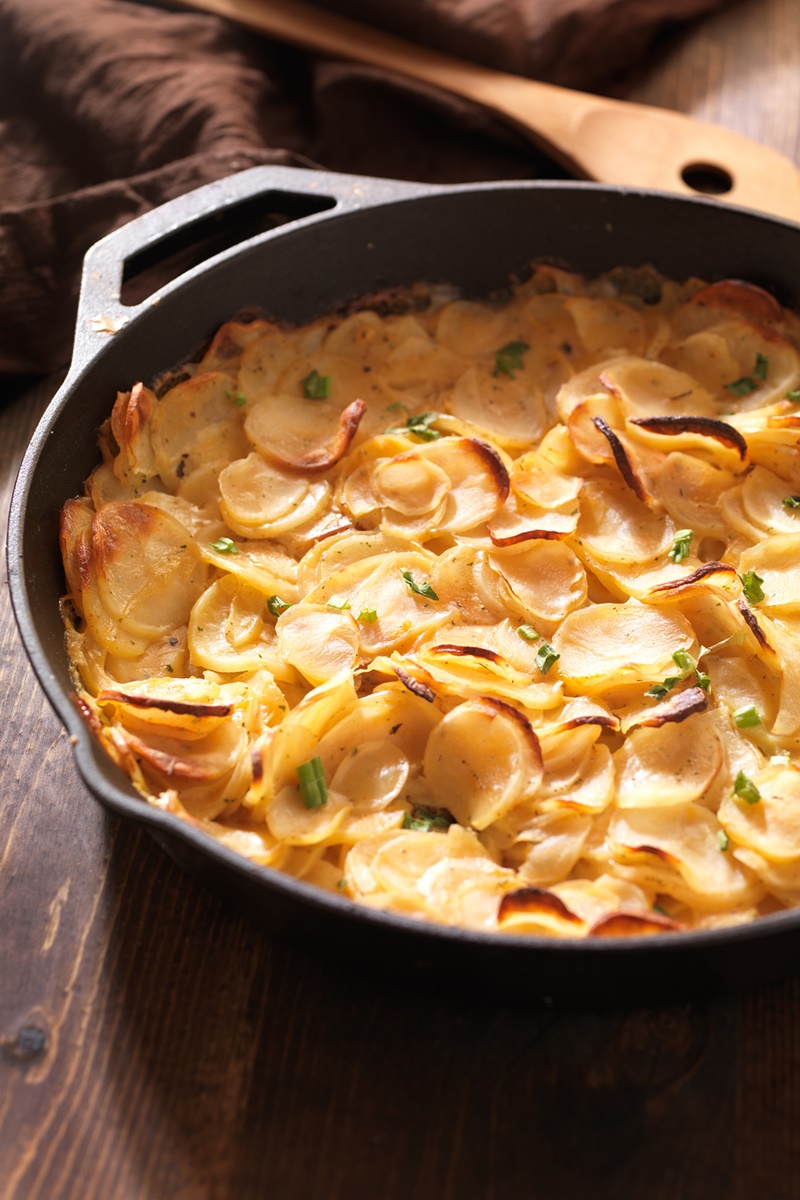 22 Healthy Winter Recipes (all dairy-free!) - Creamy Dauphinoise Potatoes Recipe pictured