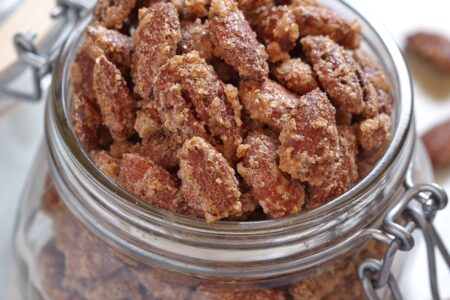 Dairy-Free Candied Pecans Recipe with Warm Winter Spices - These toasty glazed pecans are also gluten-free, grain-free, and soy-free with options for paleo, vegan, and egg-free