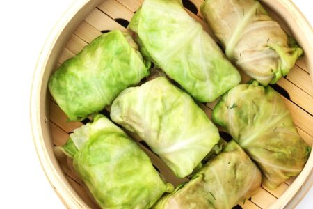 Plant-Based Chinese Stuffed Cabbage Rolls Recipe (optionally gluten-free and vegan)