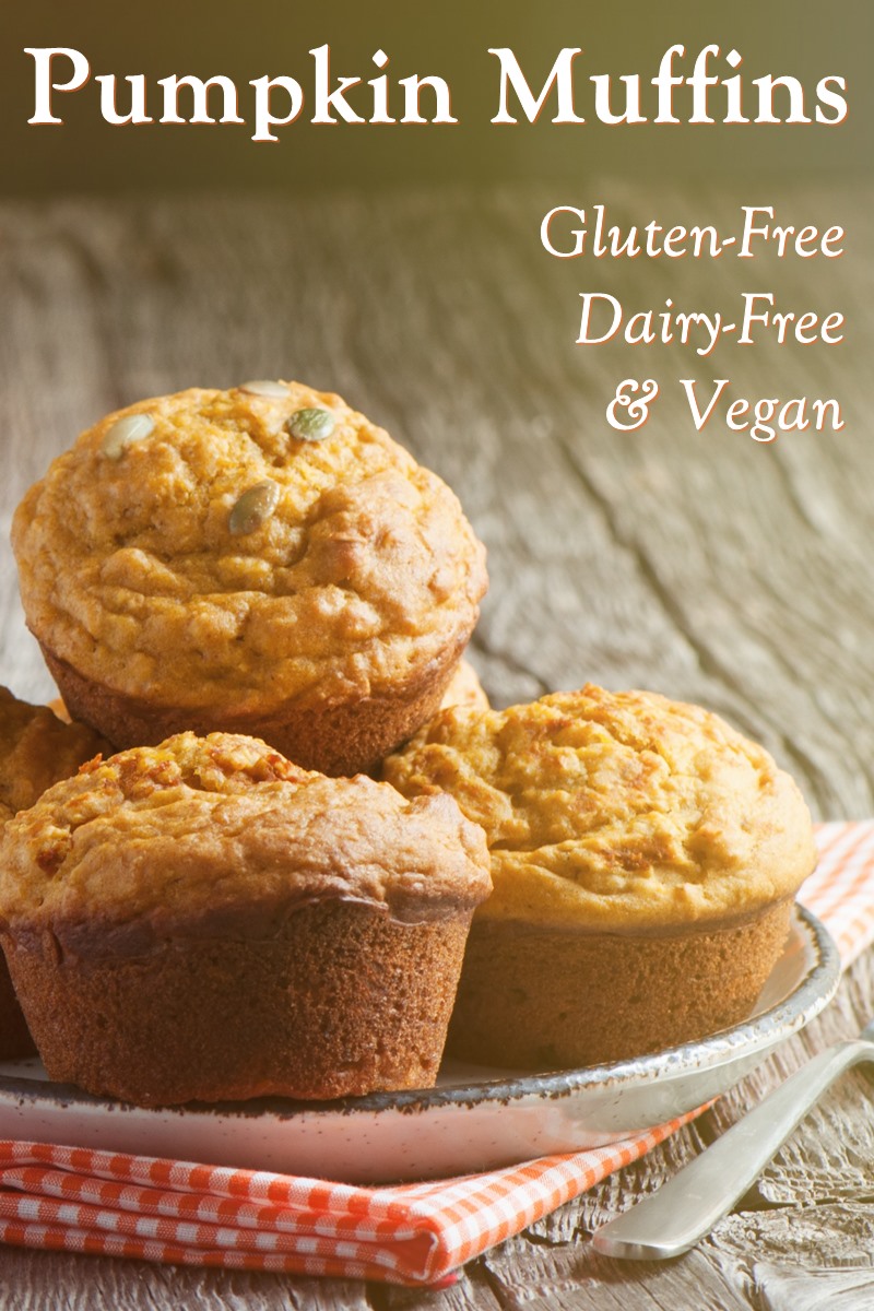 Gluten-Free Vegan Pumpkin Muffins Recipe made with Oat Flour - top allergen-free treat that's gum-free, easy, versatile, and uses simple ingredients!