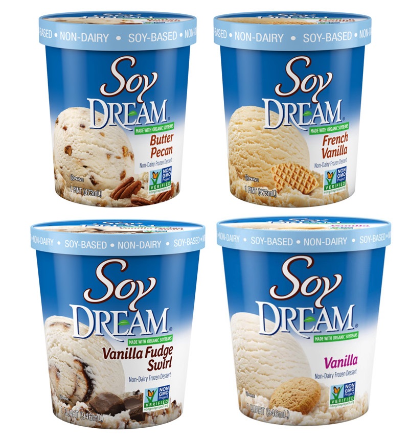 Soy Dream Non-Dairy Frozen Dessert - a dairy-free vegan alternative to ice cream available in 4 different flavors!