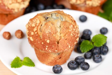 Hazelnut Blueberry Muffins adapted from Grandma's Favorite Recipe