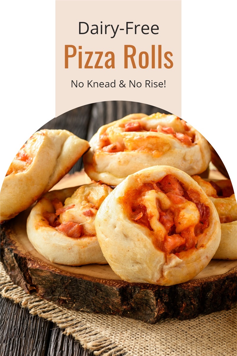 Dairy-Free Pizza Rolls Recipe - No Knead, No Rise, No Fuss! Also vegan-friendly, nut-free, and soy-free, with various options.