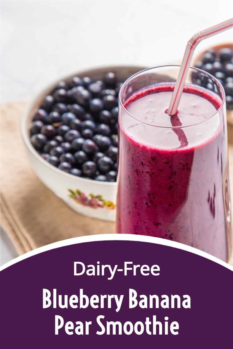 Blueberry Banana Pear Smoothie Recipe - dairy-free, allergy-friendly, healthy