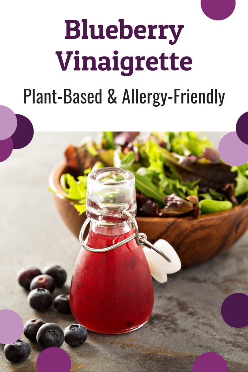 Blueberry Vinaigrette Recipe with Salad Recipe Option - dairy-free, gluten-free, plant-based, top allergen-free, paleo-friendly