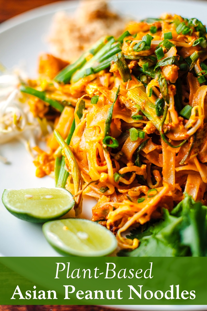 Plant-Based Asian Peanut Noodles Recipe with Gluten-Free Option