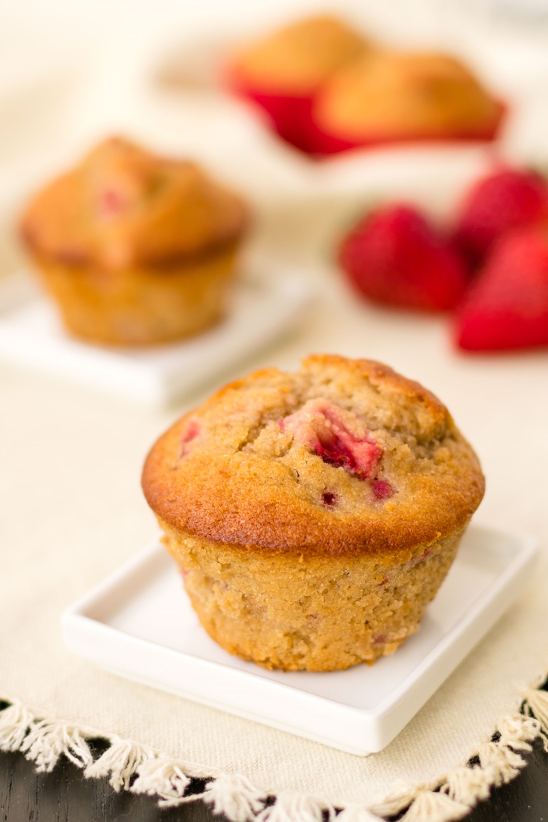 Strawberry Smash Muffins Recipe - A Healthier Version! Dairy-free with vegan and allergy-friendly options too.