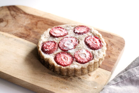 Vegan Strawberry Clafoutis Recipe - unbelievably dairy-free, egg-free and nut-free!