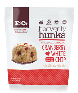 Heavenly Hunks Reviews and Info - Soft, chewy, vegan, and gluten-free cookies. Pictured: Cranberry White Chip
