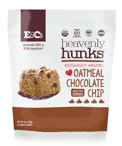 Heavenly Hunks Reviews and Info - Soft, chewy, vegan, and gluten-free cookies. Pictured: Oatmeal Chocolate Chip
