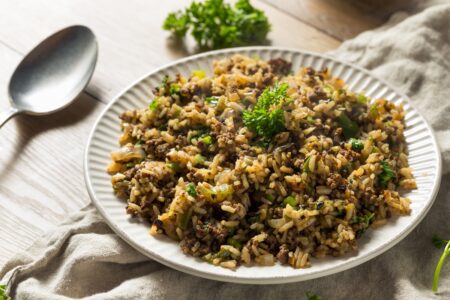Dairy-Free Dirty Rice Recipe - dirty brown rice made easy with simple, healthy, family-friendly ingredients