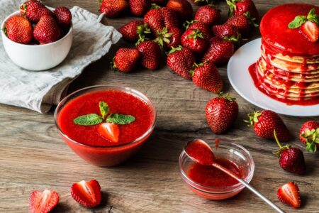 Fast & Easy Vegan Strawberry Syrup Recipe - homemade, allergy-friendly, ready in just 15 minutes!