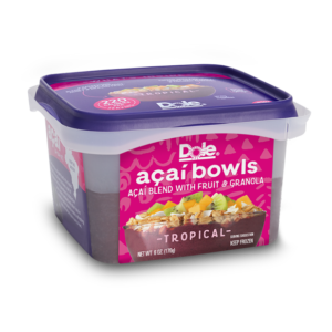 Dole Smoothie Bowls Reviews and Info - Acai Bowls, Dole Whip, and Spoonable Smoothies - dairy-free and ready-to-eat from the freezer. Pictured: Tropical Acai
