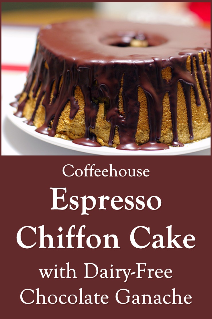 Espresso Chiffon Cake Recipe with Dairy-Free Chocolate Ganache