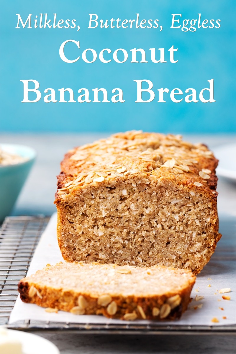 Vegan Banana Coconut Bread Recipe - Eggless, Dairyless, but Moist and Delicious!