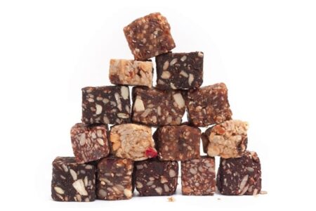 Chunks of Energy: Wholesome bites with lower commitment than a bar and available in bulk! All dairy-free + gluten-free; includes raw and vegan options.