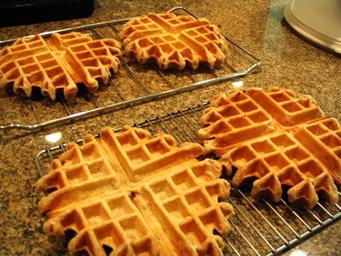 Sweet Vegan Wheat Waffles Recipe - a little wholesome, but wonderfully sweet and fluffy! Dairy-free, egg-free, nut-free, and optionally soy-free.