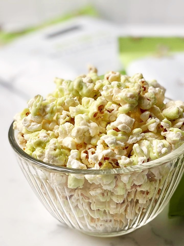 Safe + Fair Drizzled Popcorn Reviews and Info - Dairy-Free, Vegan, Gluten-Free, Nut-Free, and Soy-Free. In 5 dessert-inspired flavors. Pictured: Key Lime Pie