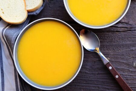 Dairy-Free Ginger Miso Butternut Squash Soup Recipe - naturally plant-based and healthy