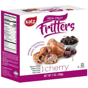Katz Fritters Reviews and Info - gluten-free, dairy-free, nut-free, soy-free apple fritters, cherry fritters, and blueberry fritters - made just like traditional fritters