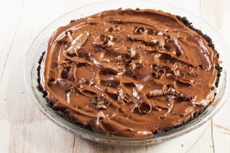 Dairy-Free Chocolate Mousse Pie with French Silk, Mint, Raspberry & Mocha Options (also Vegan, Nut-Free, and Gluten-Free)