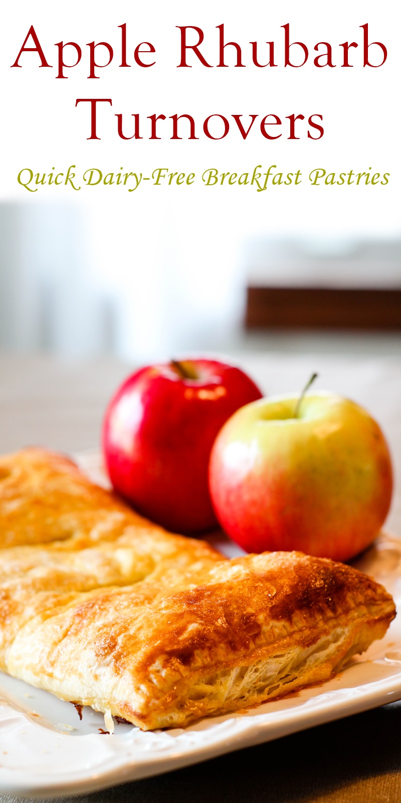 Apple Rhubarb Turnovers Recipe - Easy, Quick, Dairy-Free, Nut-Free and Vegan Optional