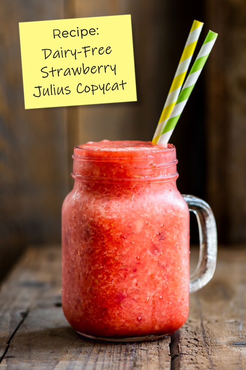 Dairy-Free Strawberry Julius Copycat Recipe - fresher, healthier, and a great recovery drink!