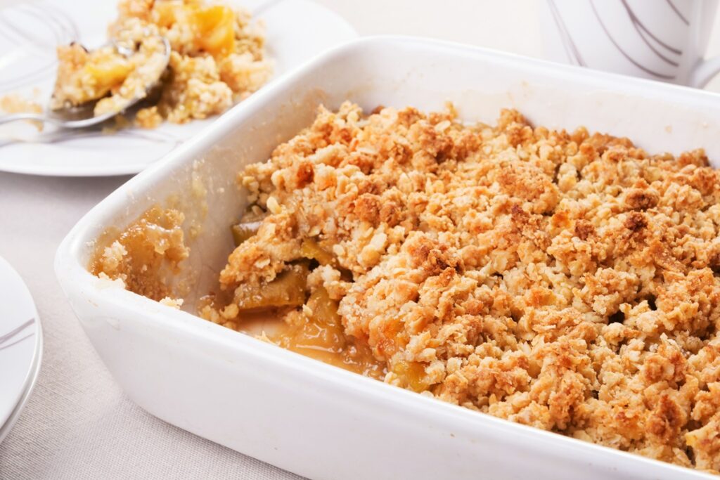 The Best Dairy-Free Apple Crisp Recipe that's perfectly unique! Also naturally nut-free and plant-based.