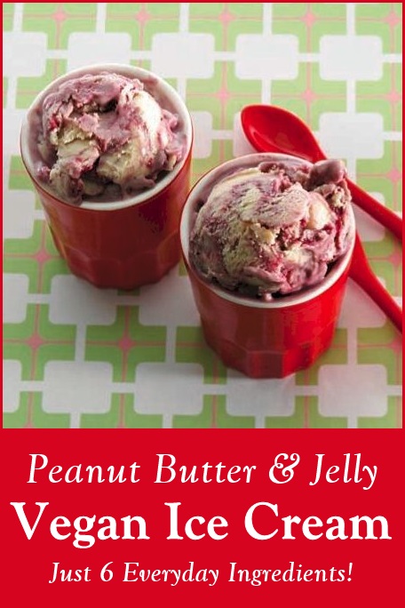 Vegan Peanut Butter and Jelly Ice Cream Recipe - also gluten-free and optionally soy-free