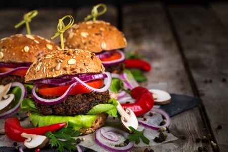 Chicago Diner Mushroom Burgers Recipe - a riff on the meaty veggie burgers from a popular vegan restaurant. Dairy-free, egg-free and vegan (no beans!)