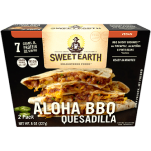 Sweet Earth Frozen Quesadillas - Vegan Variety - Aloha BBQ is made with dairy-free cheese and plant-based meat!