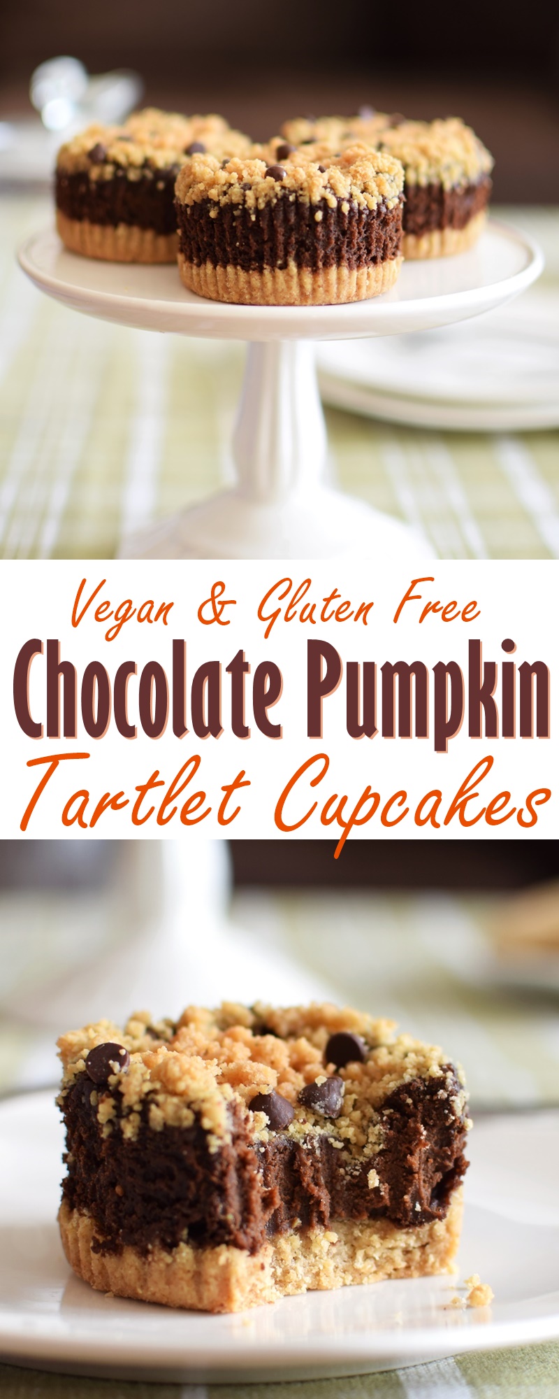 Chocolate Pumpkin Tartlet Cupcakes Recipe (vegan, gluten-free, dairy-free, nut-free and soy-free!)