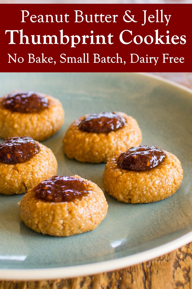 No-Bake Peanut Butter and Jelly Cookies Recipe - Dairy-free, soy-free, and egg-free bites with gluten-free, nut-free, and vegan options.  Small batch recipe with larger batch options.