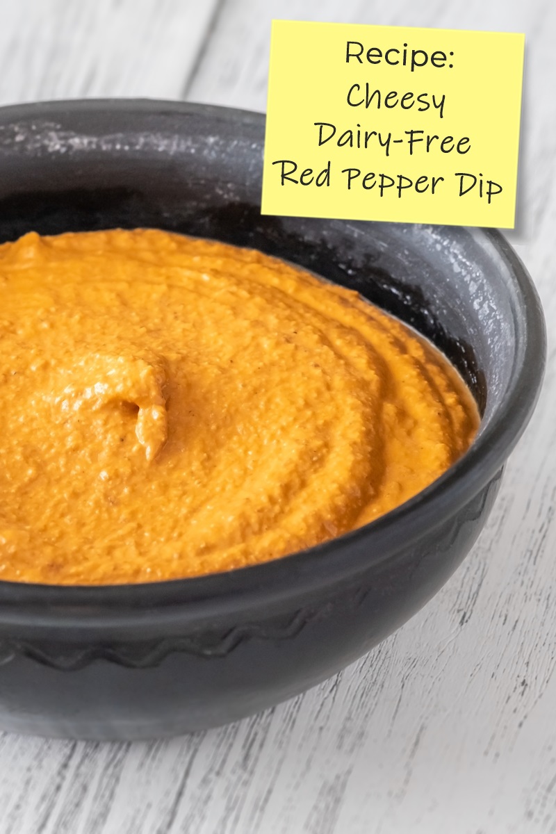 Dairy-Free Cheesy Red Pepper Dip or Spread Recipe - raw, healthy, plant-based, gluten-free, all natural, and delicious!