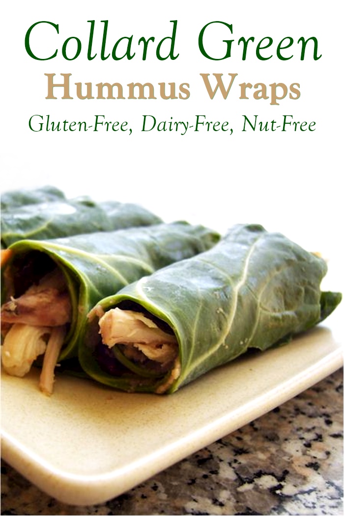 Collard Green Hummus Wraps Recipe - dairy-free, gluten-free, nut-free, soy-free
