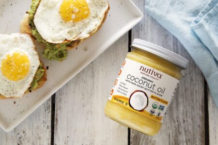 Nutiva Butter Flavor Coconut Oil Review and Info - ingredients, sourcing, ratings, and more for this dairy-free, organic, ghee alternative