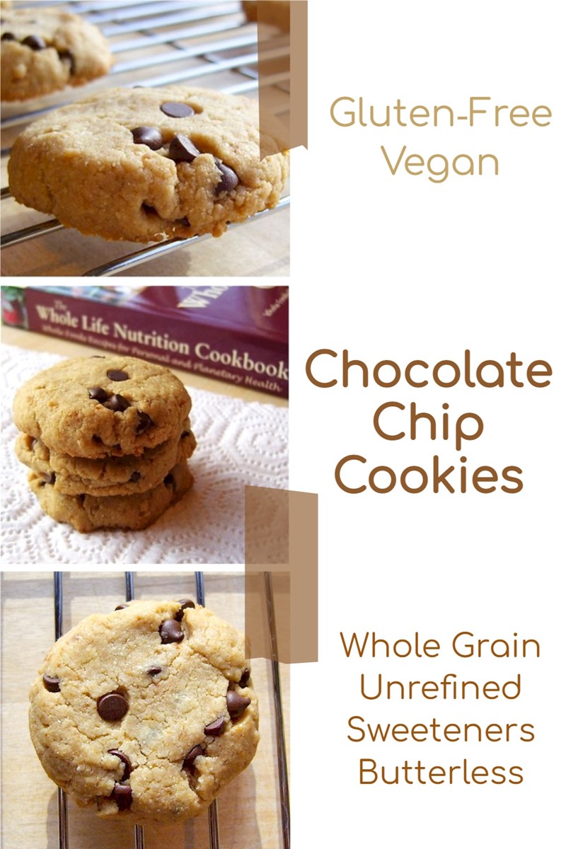 Gluten-Free Vegan Chocolate Chip Cookies Recipe - made with Unrefined Sweeteners and Whole Grains! Naturally dairy-free, egg-free, and soy-free.