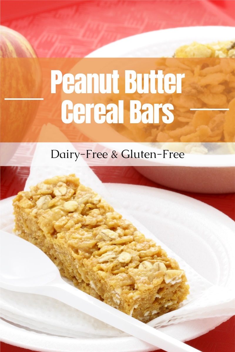 Dairy-Free Peanut Butter Cereal Bars Recipe - also vegan, gluten-free, soy-free, and even optionally nut-free!