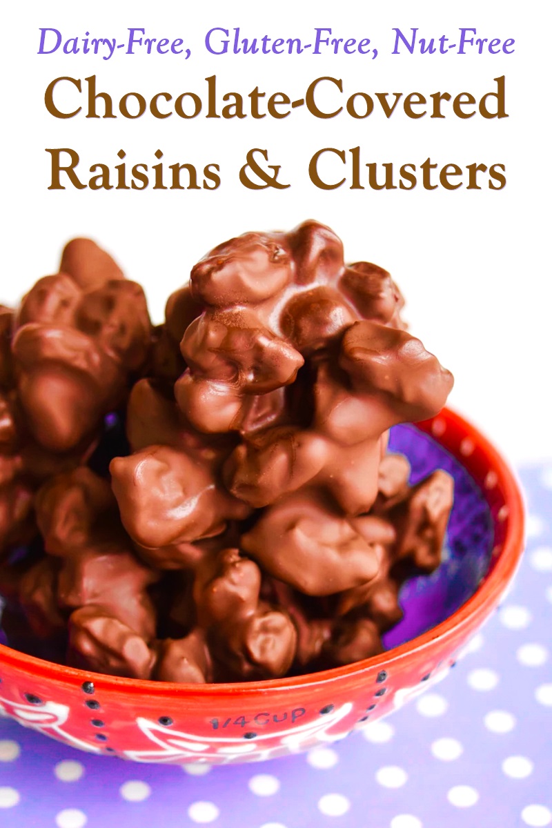 Vegan Chocolate Covered Raisins or Clusters Recipe (dairy-free, gluten-free, nut-free, soy-free, and easy!)