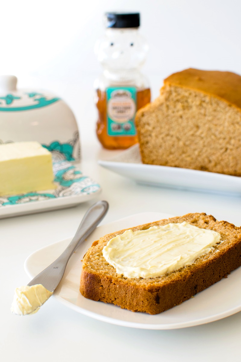 Honey Quick Bread Recipe from Grandma made with Dairy-Free Buttermilk. Naturally egg-free with vegan option!