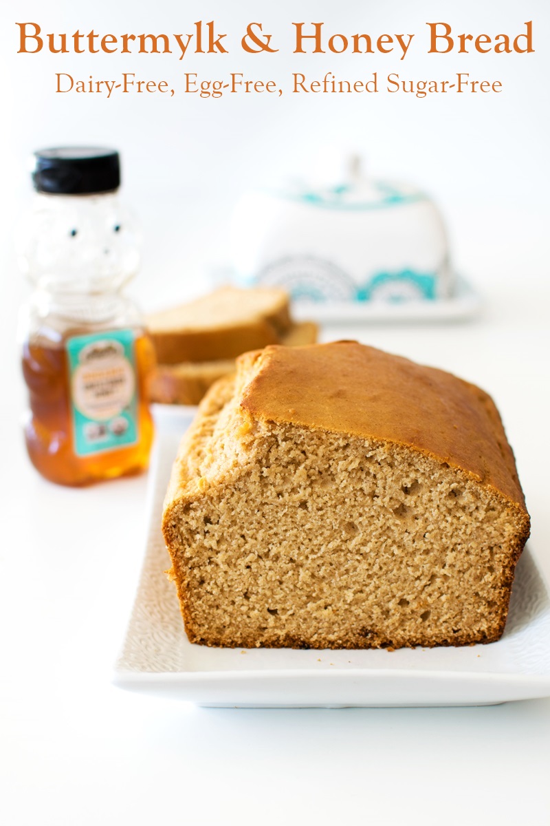 Honey Quick Bread Recipe from Grandma made with Dairy-Free Buttermilk. Naturally egg-free with vegan option!